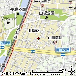 大阪府大阪市東住吉区山坂周辺の地図
