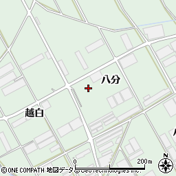 愛知県田原市赤羽根町八分周辺の地図