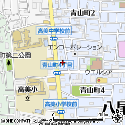 ローソン八尾青山店周辺の地図