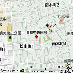 貴島中央病院（貴医会）周辺の地図