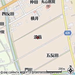 愛知県田原市福江町（漆薮）周辺の地図