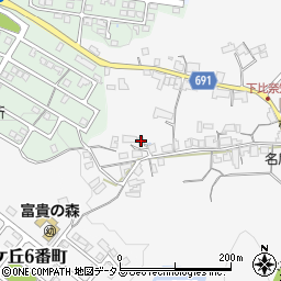 三重県名張市下比奈知2558-2周辺の地図