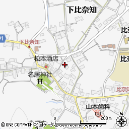 三重県名張市下比奈知1852周辺の地図