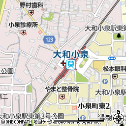 大和小泉駅周辺の地図