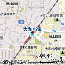 大和小泉駅周辺の地図