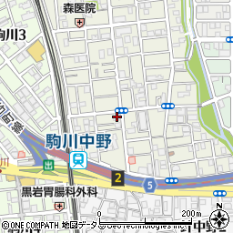 ファミリーマート駒川中野東店周辺の地図