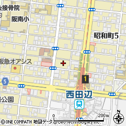 読売センター　西田辺周辺の地図