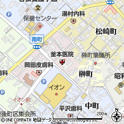 釜本医院周辺の地図