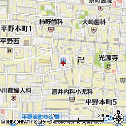 大阪府大阪市平野区平野本町周辺の地図