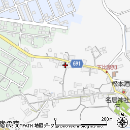 三重県名張市下比奈知2493-2周辺の地図