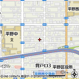 大阪府大阪市平野区背戸口周辺の地図
