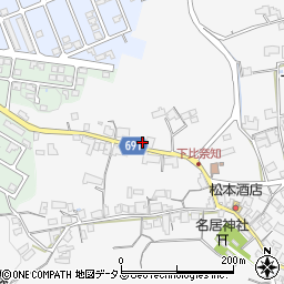 三重県名張市下比奈知2434-2周辺の地図