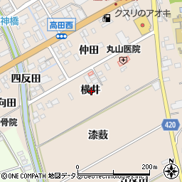 愛知県田原市福江町横井周辺の地図
