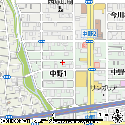 〒546-0012 大阪府大阪市東住吉区中野の地図