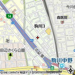 日本占い師連盟　大阪駒川連絡所周辺の地図