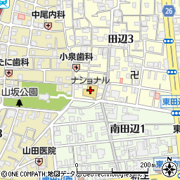 スーパーナショナル南田辺店周辺の地図