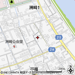 岡山県岡山市南区洲崎周辺の地図