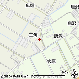 愛知県田原市中山町三角周辺の地図
