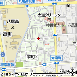 大阪府八尾市栄町周辺の地図