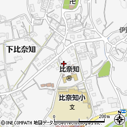 三重県名張市下比奈知1564周辺の地図