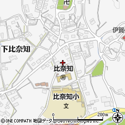 三重県名張市下比奈知1562-1周辺の地図