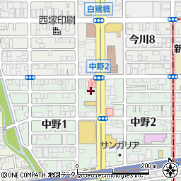 ユニハイム東住吉駒川中野周辺の地図