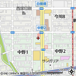 ユニハイム東住吉駒川中野管理事務所周辺の地図