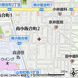 大阪府八尾市南小阪合町周辺の地図