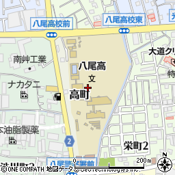 大阪府八尾市高町周辺の地図