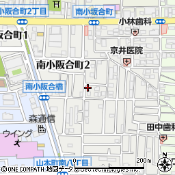 大阪府八尾市南小阪合町周辺の地図