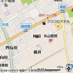 愛知県田原市福江町（仲田）周辺の地図