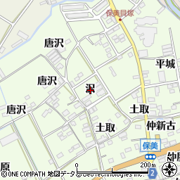 愛知県田原市保美町沢周辺の地図
