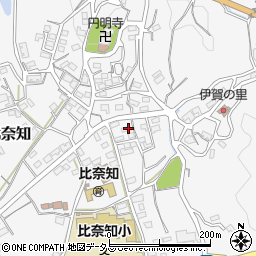 三重県名張市下比奈知1592周辺の地図