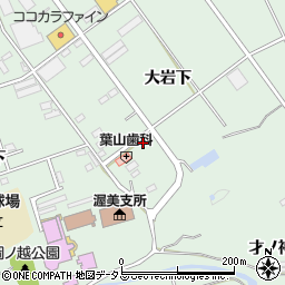 愛知県田原市古田町大岩下158周辺の地図
