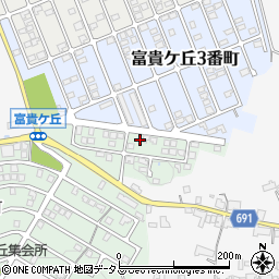 三重県名張市富貴ケ丘４番町21周辺の地図