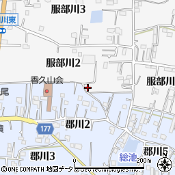 大阪府八尾市服部川2丁目50周辺の地図