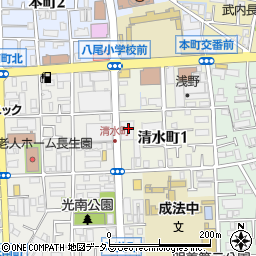株式会社八光殿　八尾中央周辺の地図