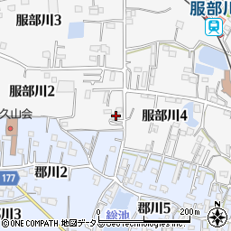 大阪府八尾市服部川2丁目38周辺の地図