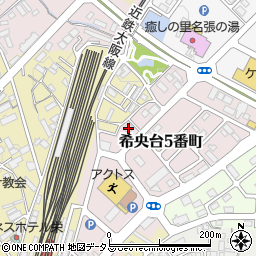 三重県名張市希央台５番町90周辺の地図
