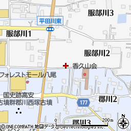 大阪府八尾市服部川2丁目67周辺の地図