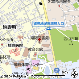 松阪市役所嬉野地域振興局　嬉野図書館周辺の地図