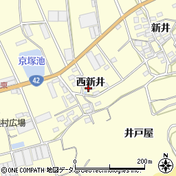 愛知県田原市高松町（西新井）周辺の地図
