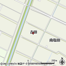 愛知県田原市中山町吉田周辺の地図