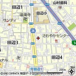 水道レスキュー大阪市東住吉区田辺営業所周辺の地図