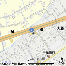 トヨタカローラ岡山　大福店周辺の地図