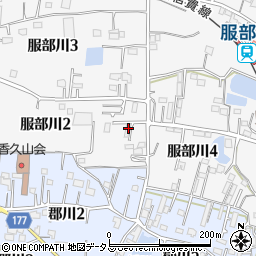 大阪府八尾市服部川2丁目39周辺の地図