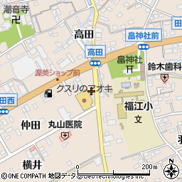 愛知県田原市福江町周辺の地図