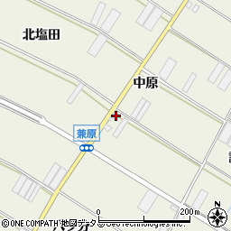 愛知県田原市中山町中原周辺の地図