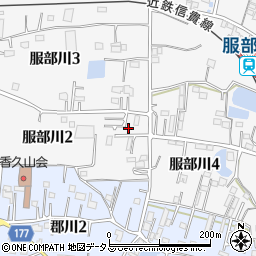 大阪府八尾市服部川2丁目3周辺の地図