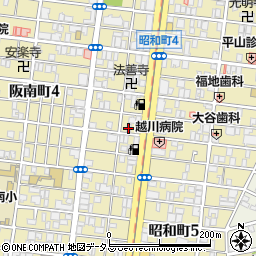 大阪安全硝子阿倍野営業所周辺の地図